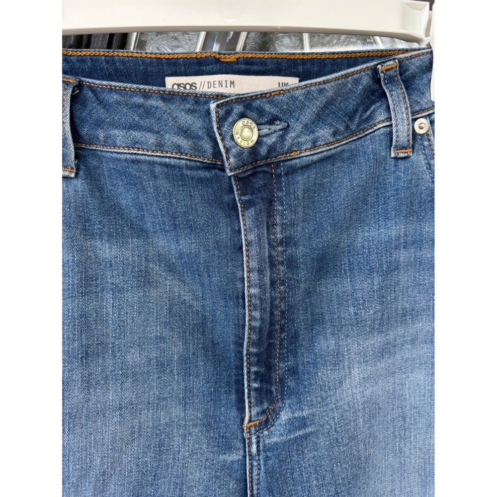 ASOS Denim Womens High Rise Skinny Jeans Blue Medium Wash Size UK 18/32 - Picture 4 of 13